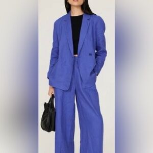 Madewell Royal Blue Linen Blazer Size S